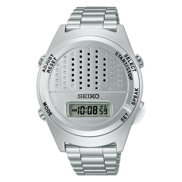 Seiko Watch Voice Digital Watch SBJS013, Silver Stainless Steel