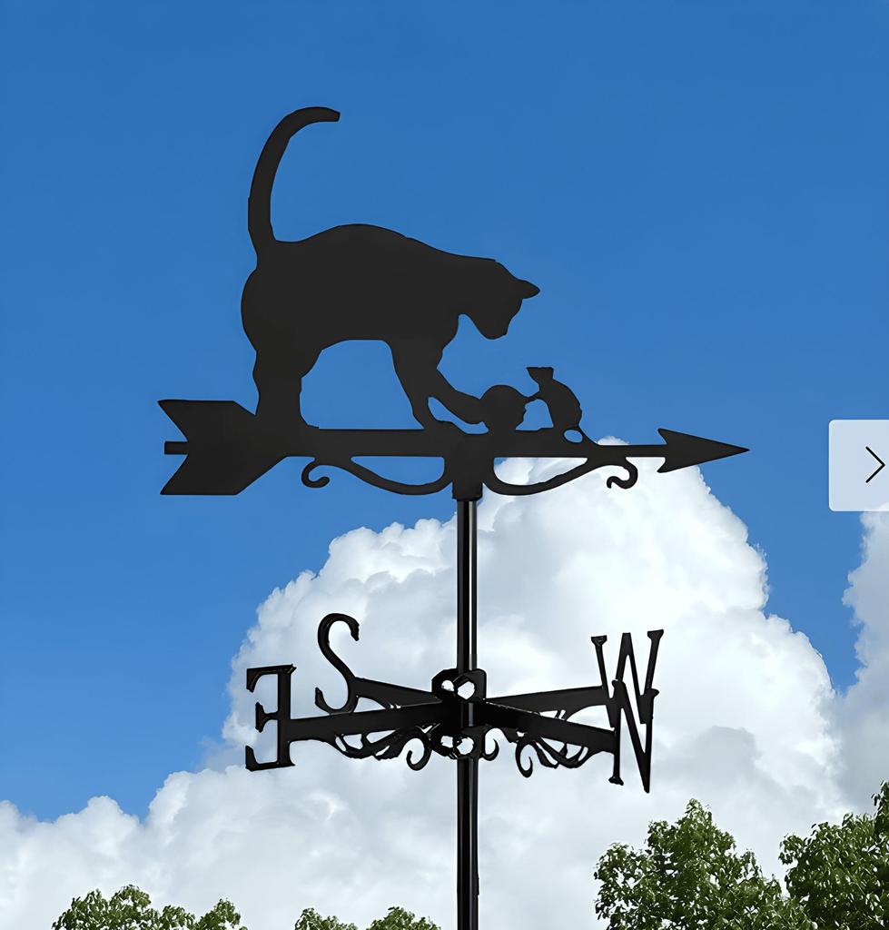 Decorative Iron Weather Vane - Outdoor Metal Roof Ornament
