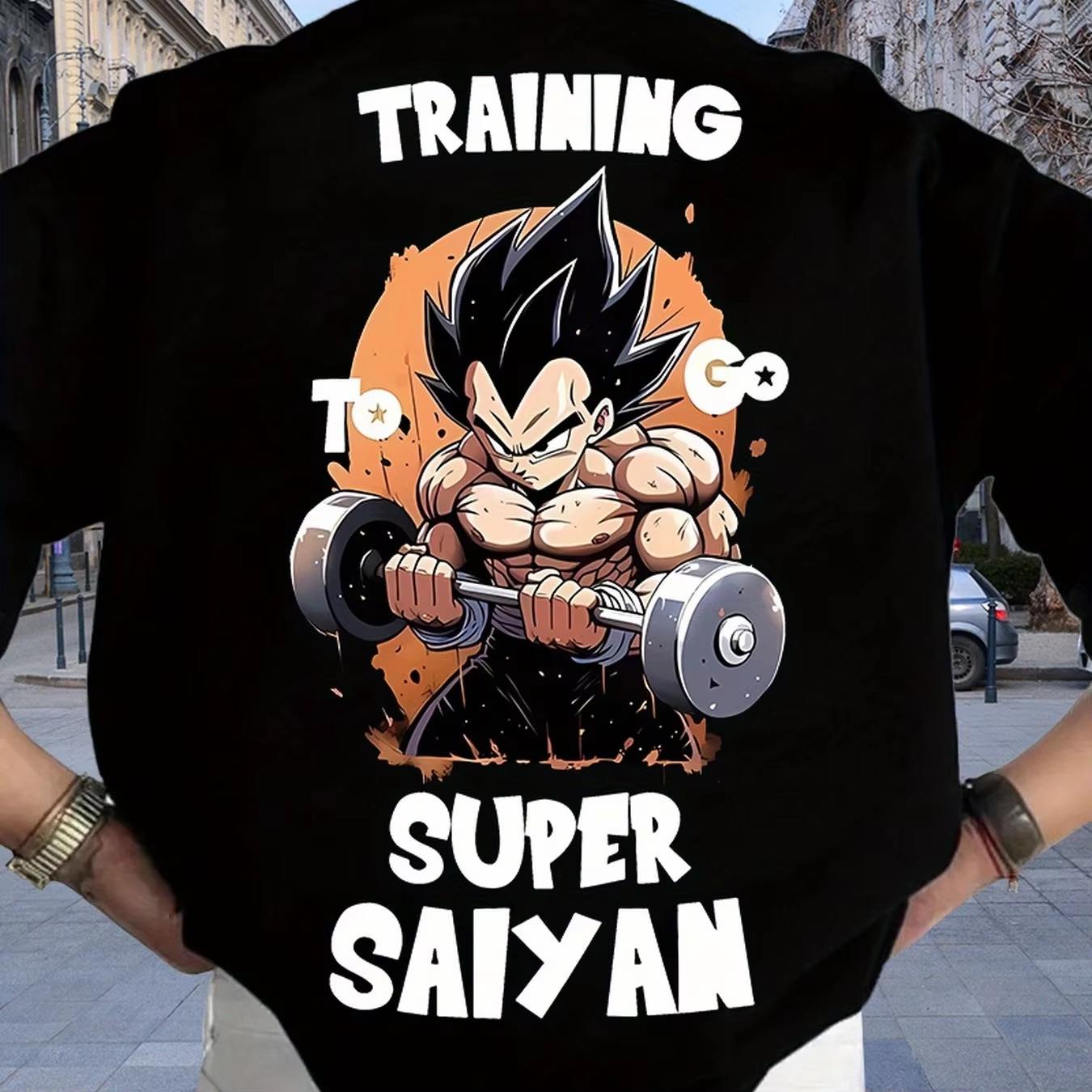 

2026 новый Dragon Ball Веджета Фитнес Харадзюку Стиль Короткий Рукав Повседневная Спортивная Одежда для Мужчин и Женщин Свободная и Удобная 4XL