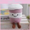 Plush Keychain Cute Cartoon Coffee Cup Pendant With Pp Cotton Filling For Bag Decor And Gift