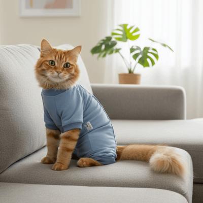 Cat Vest Adjustable Cat Recovery Suit Breathable Solid Color Pet Anti-Lick Suit Soft Comfortable Cat Weaning Suit For Dogs Cats