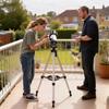 Astronomical Telescope, 70 mm, 40X and 16X Refractor, Adjustable Tripod, 80 x 80 x 135 cm, White