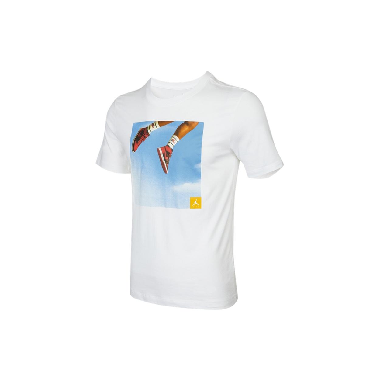 Men s Air Jordan Shoes Photo Printing Sports Short Sleeve White T-Shirt DA9895-100 XS