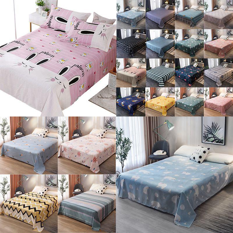 Cartoon Flat Sheet Mattress Cover With Anti-fade Soft Material For Home Or Dormitory**