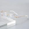 Luxury Rimless Presbyopia Glasses for Women Men Vintage Computer Eye Protection Far Sight Eyeglasses Finished Reading Eyewear