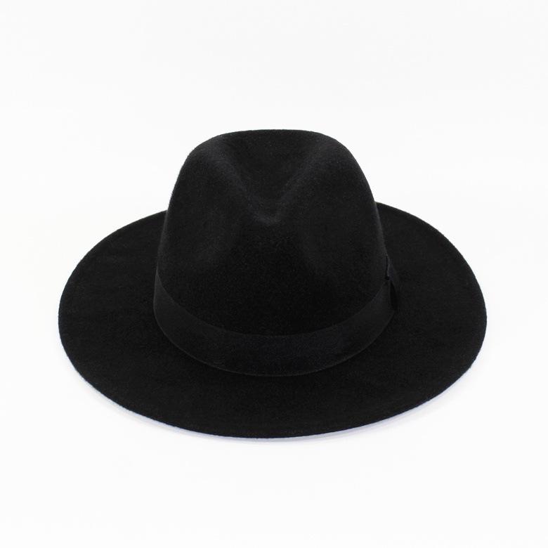 Unisex European & American Retro Wool Felt Jazz Hat with Wide Brim