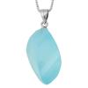 Shinjuku Gin no Kura Sea Blue Chalcedony Cut Sterling Silver 925 Necklace Natural Stone Power Stone Women's Blue Light Blue