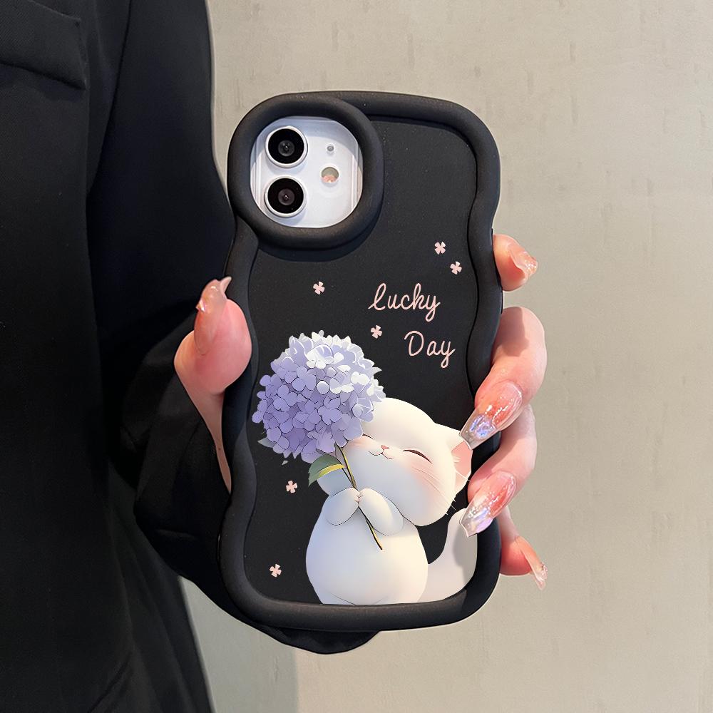 Painted Pattern Big Wave Edge Soft Silicone Material Macaron Phone Case Shockproof Protective Rubber Casing for iPhone Huawei Honor Infinix Tecno