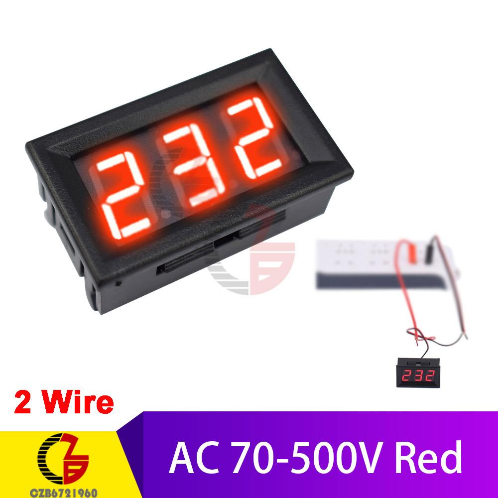 DC 4-100V LED Digital Display Circular Two-wire Voltmeter 12V DC Digital Voltmeter Head Display Reverse Connection Protection