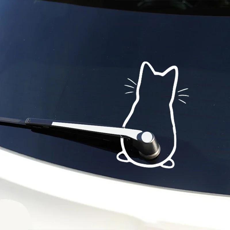 Car interior stickers Art design Fun cat car stickers Window rear glass Car decoration Car styling stickers and decals 25.6x21CM