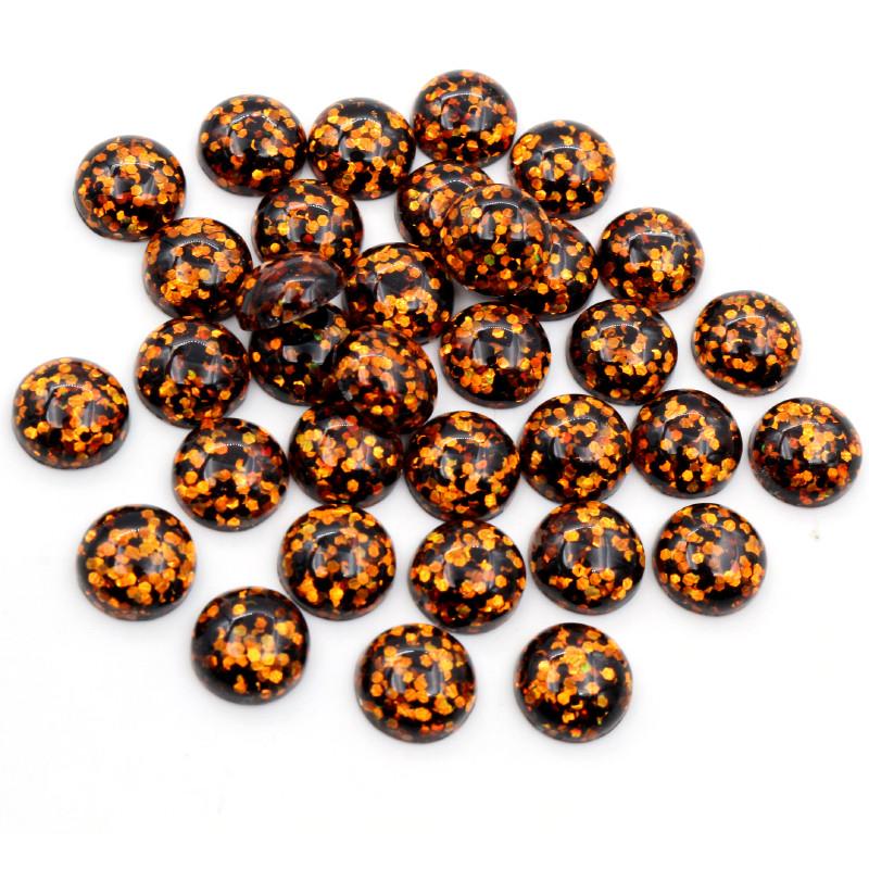 40pcs 12mm Resin Cabochons Dome Sequin Build-in DIY Jewelry Making Accessories Findings for Necklace Earrings