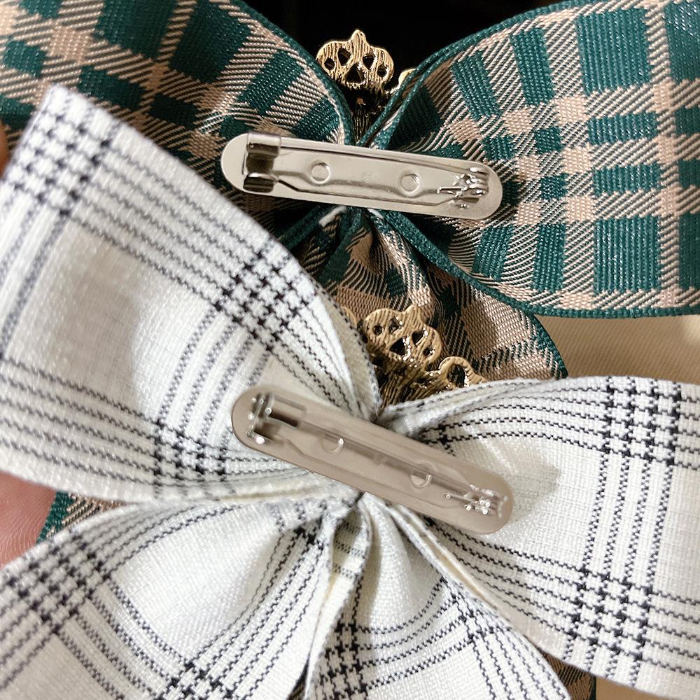 Vintage Fabric Bow Brooch Pin for Women Rhinestone Pearl Badge Shirt Dress Bowknot Elegant Lapel Pins Flower Accessories