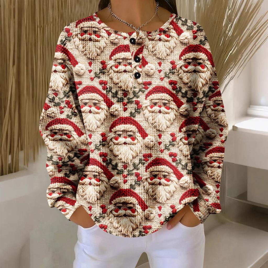 Women's Casual Shirts Long Sleeve Tops Button Up V Neck Loose Knit Fall Favorites For Women