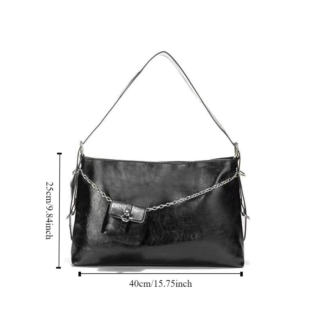 with Coin Purse Soft PU Shoulder Bag Korean Style Underarm Bag Casual Waterproof Tote Bag  Travel