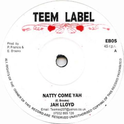 7inch Record JAH LLOYD / BINGY BUNNY, PAT FRANCI - Natty Come Yah (Side A, B Credit Mi EB05 Teem 1974 UK Reggae, Ska & Dub Used