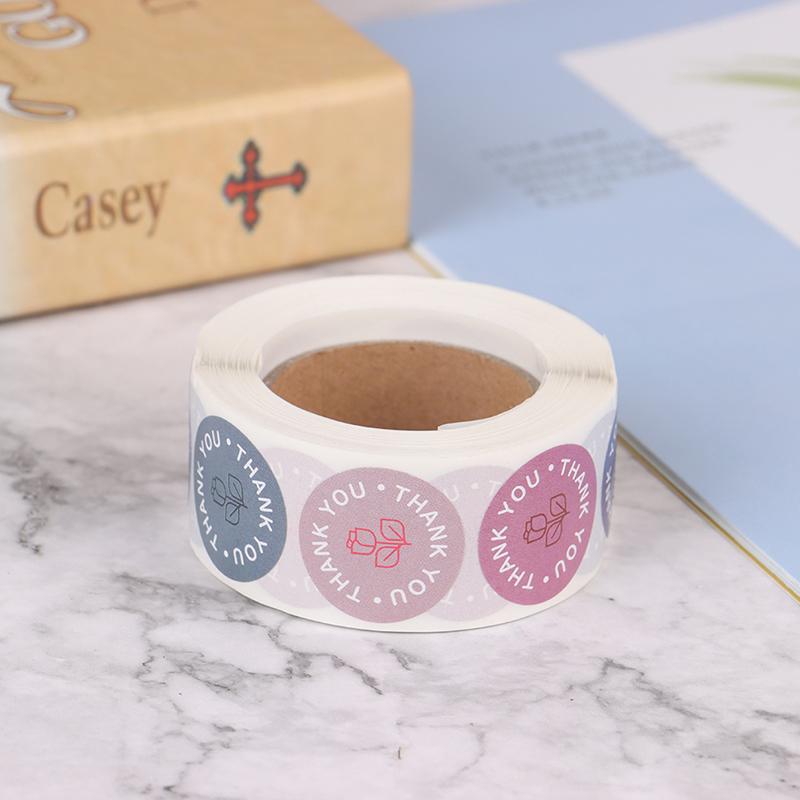 

500 наклеек рулон цветочные благодарственные наклейки скрапбукинг для украшения подарка