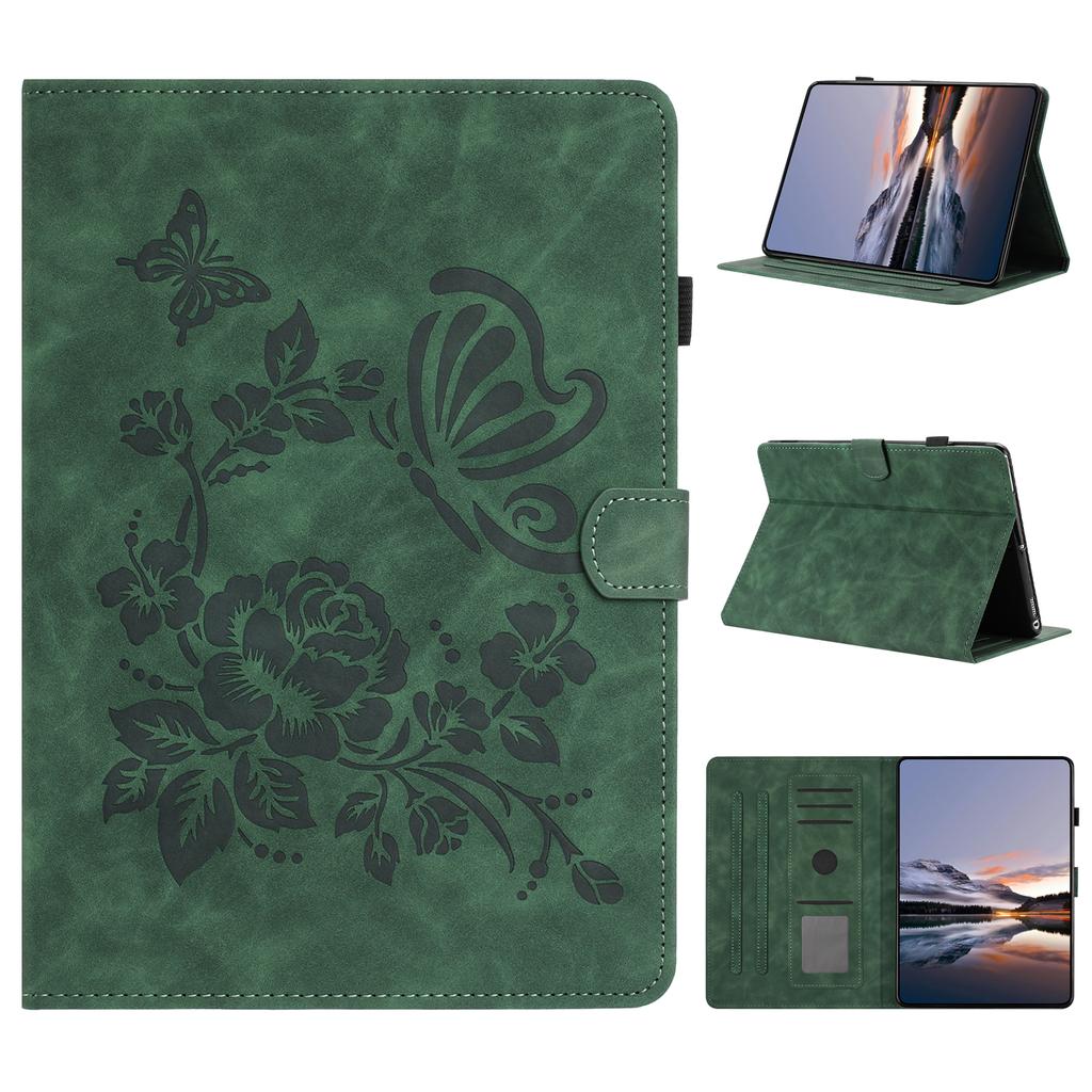 For Amazon Kindle Paperwhite (2024) Case Card Holder Stand Butterfly Floral Imprinted Leather Tablet Cover