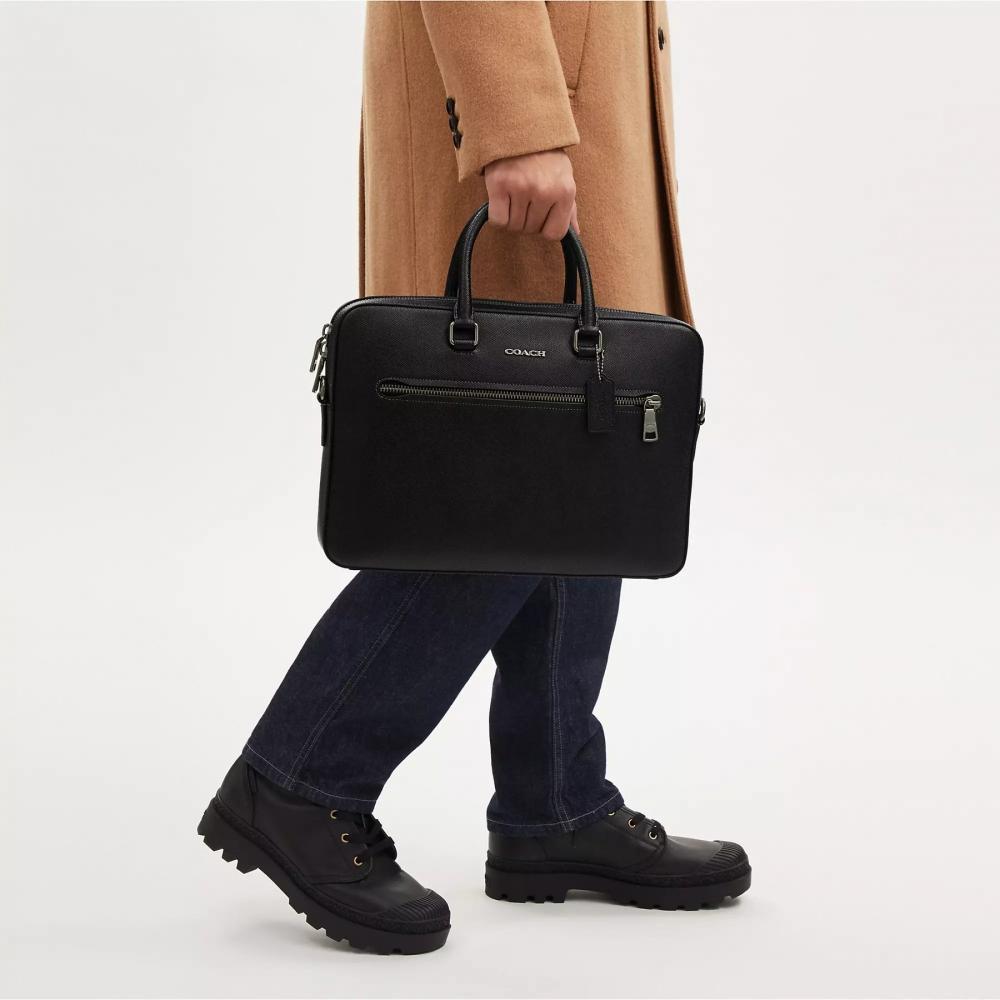 Coach Ethan Slim Brief Gunmetal Black