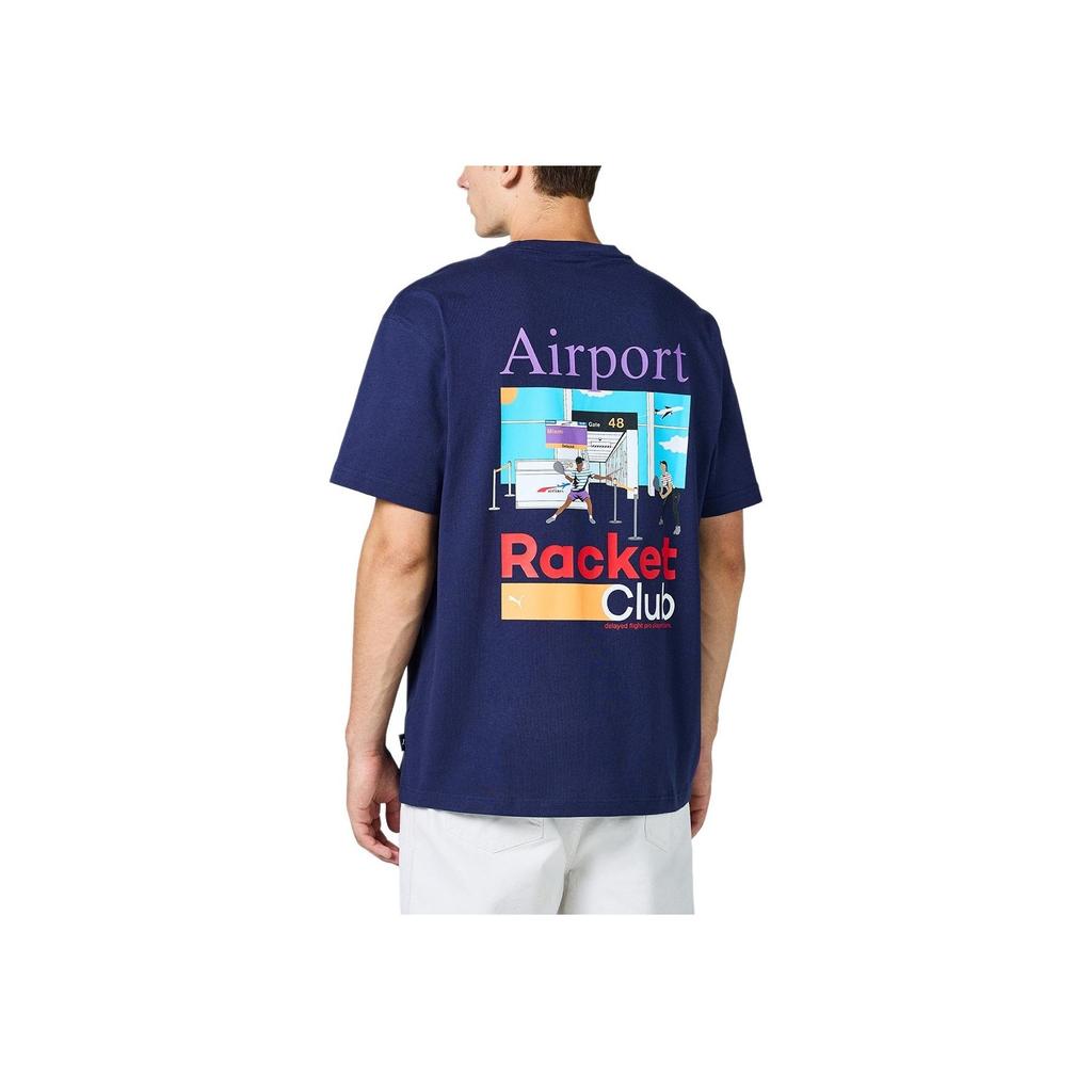 Puma Fashionable Comfortable Versatile Short Sleeve T-Shirt Men Tops Dark-Blue 624048-16