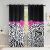 Zasłony w panterkę do salonu Luksusowa różowa kokarda Księżniczka Zasłona zaciemniająca do sypialni Zebra Print Dekoracja okna