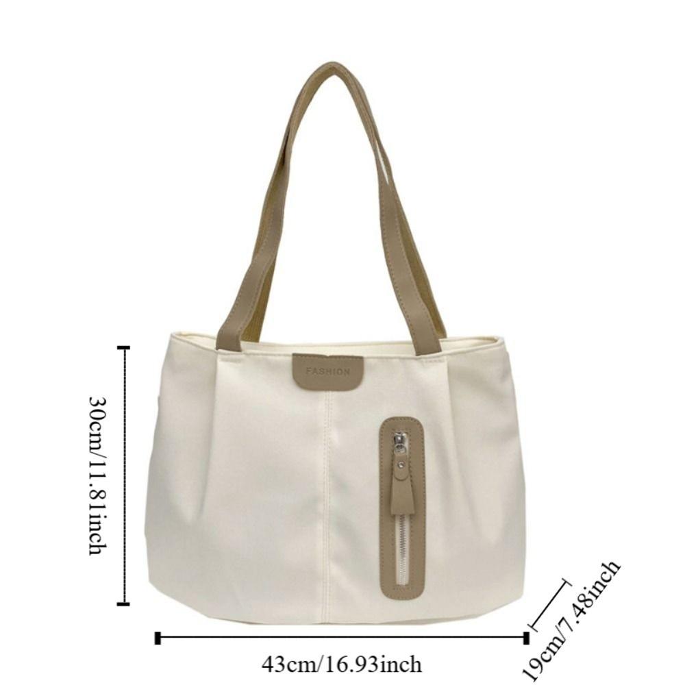 Large Capacity Solid Color Shoulder Bag Korean Style Solid Color Vacation Tote Bag Office Worker Tote Lightweight Eco Bag