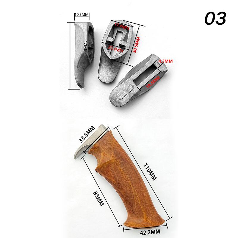 1 Set Semi-finished Yellow Pear Wood Knife Handle DIY Material With Knife Guard For DIY Knife Handle Making Blade Accessories