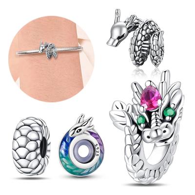 Charms Plata Authentic Copper Colors Classic Chinese Dragon Charms Beads Fit Authentic Bracelet Handmade DIY Fine Jewelry Gift Item For Women