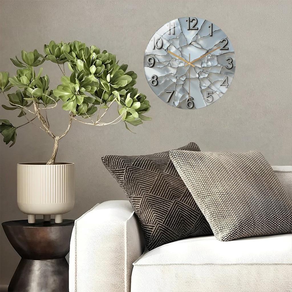 Personalized Glass Round Clock 30cm Custom Photo Print Silent Ticking Wall Art for Living Room
