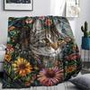 Tabby Cat Print Flannel Blanket, High quality Comfortable for All Seasons, Home Decor, Warmth and Comfort, Perfect for Christmas Gifts