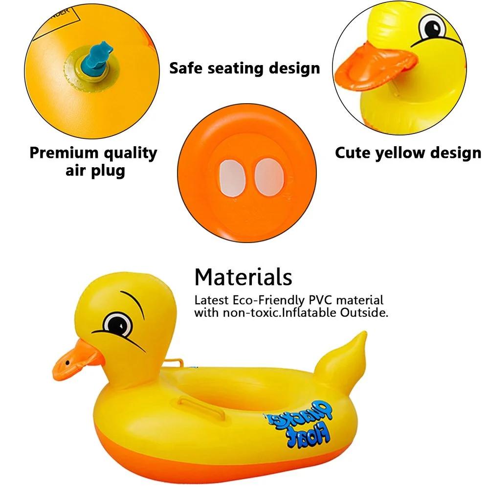 Duck Inflatable Toys for Baby Swimming Float Seat with Handle Outdoor PVC Inflatable Ring for Pool Beach Summer Water Toys