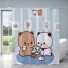 Cartoon Q-Quarto B-Bubu and Dudu Shower Curtain Waterproof Polyester Fabric Bath Curtains Home Bathroom Decor Curtain With Hook