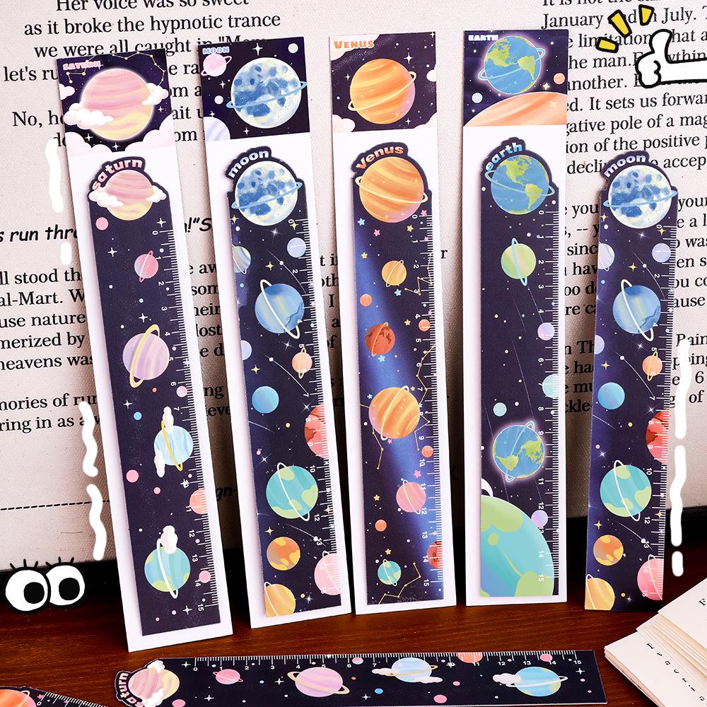 Planet Cartoon Magnetic Bookmark Ruler & Page Marker - Learning Stationery & Reward Gift