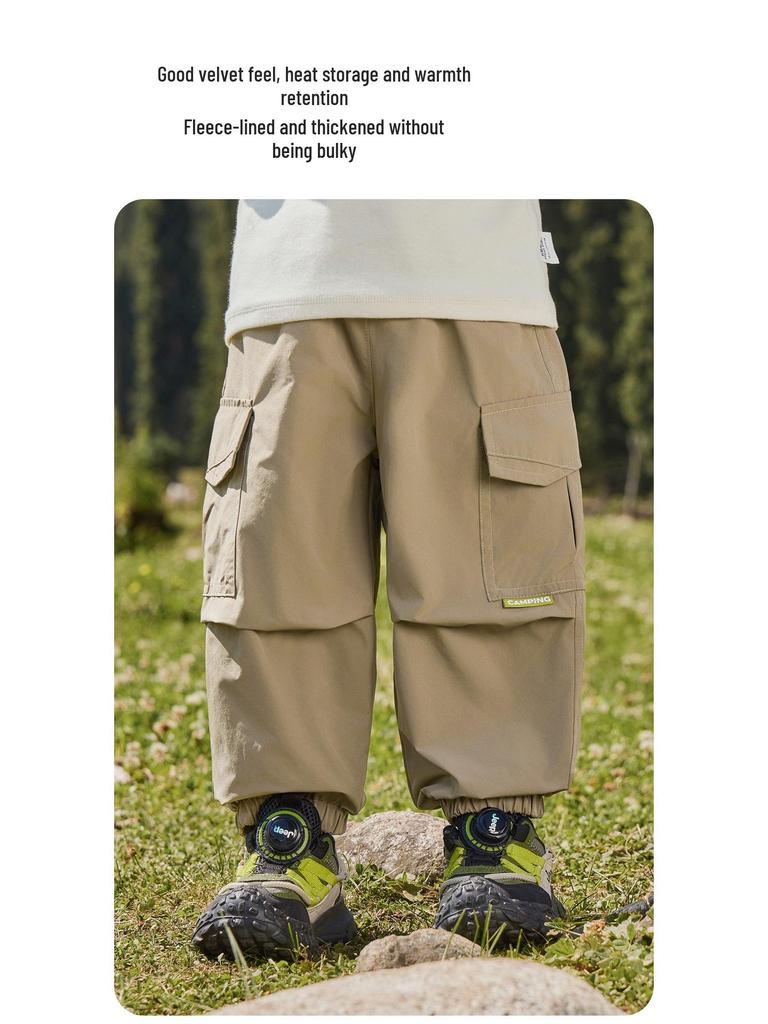 European Boy's Fleece-Lined Work Pants, Winter 2025 Children's Wear Collection