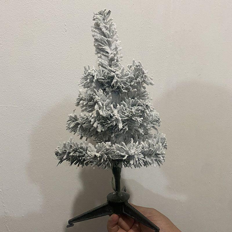Заснеженная флокированная рождественская елка 30/45 см или 60/90 см ПЭ зеленая с белым снегом для украшения для фотосъемки