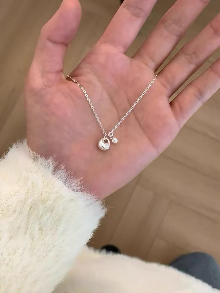 Female Light Luxury Niche Silver Lump Necklace