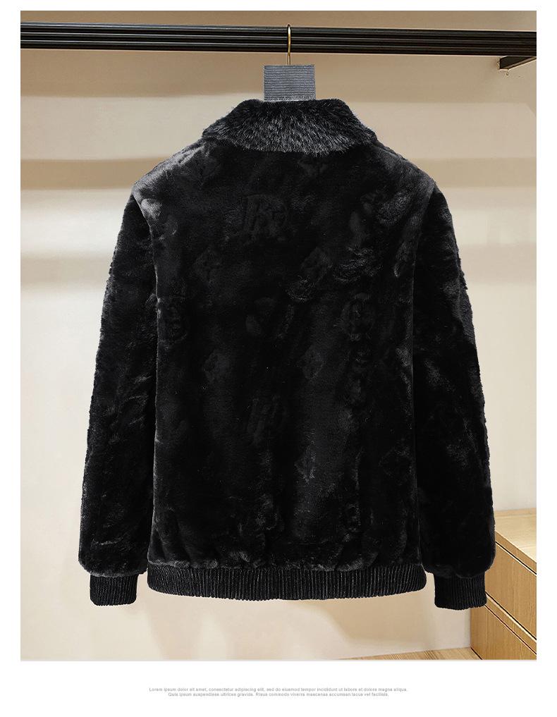 Men's Gold Sable Velvet Jacket: Fashionable Casual Warm Fur Coat for Autumn and Winter