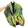 Large square scarf simulation silk scarf spring and summer retro travel green tide temperament sunscreen shawl scarf female print stripes
