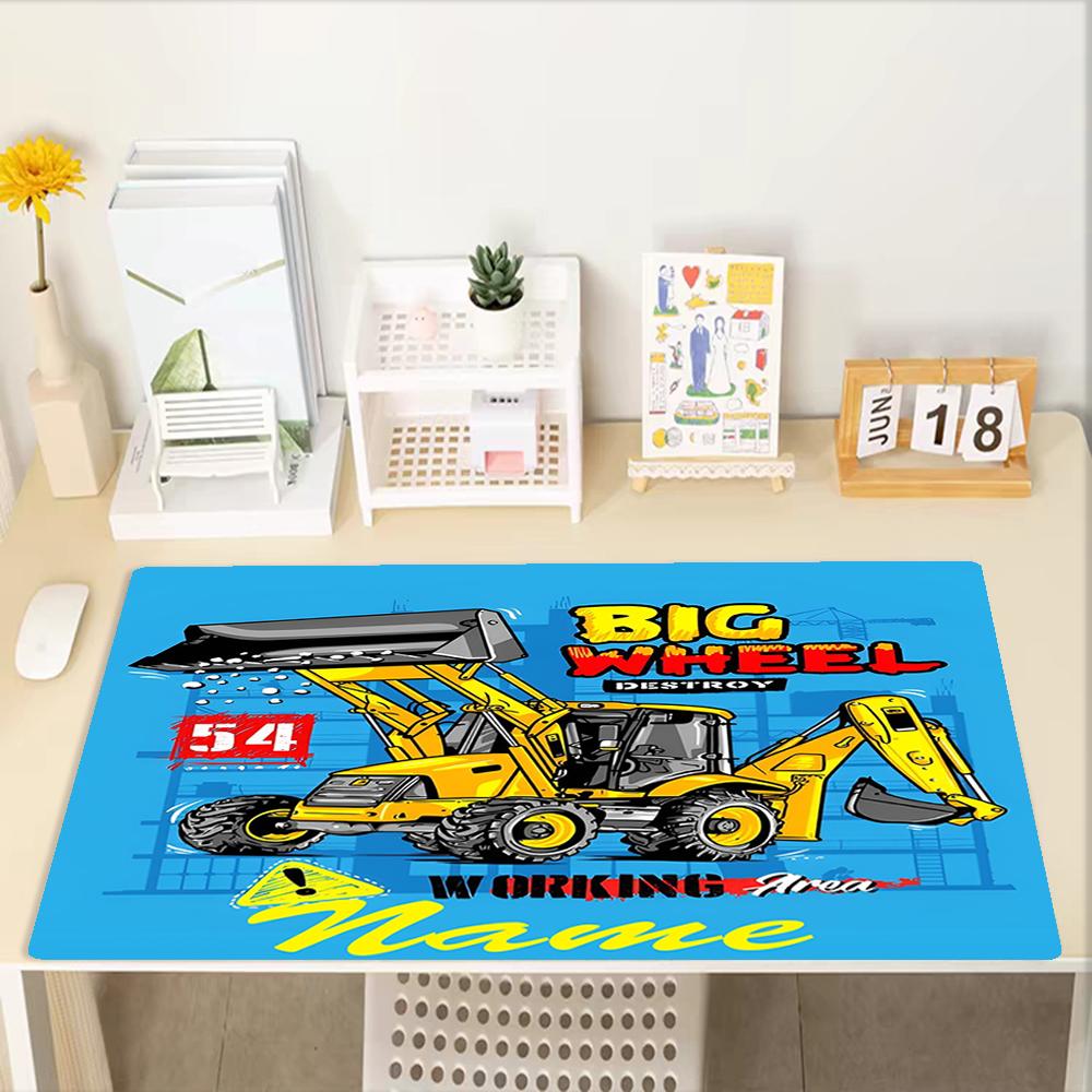 Custom Name excavator Theme Mouse Pad, Non Slip Rubber Base, Multifunctional Office & Home Decor, Perfect for Workspace Personalization.