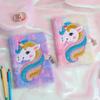 Unicorn Cartoon Lock Plush Notebook - Cute Diary for Students, Girls' Gift