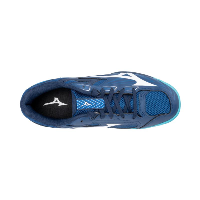Mizuno WAVE KAISERBURG 8 Slip Resistant Abrasion Resistant Low Top Table Tennis Shoes Unisex Blue Silver 81GA242002