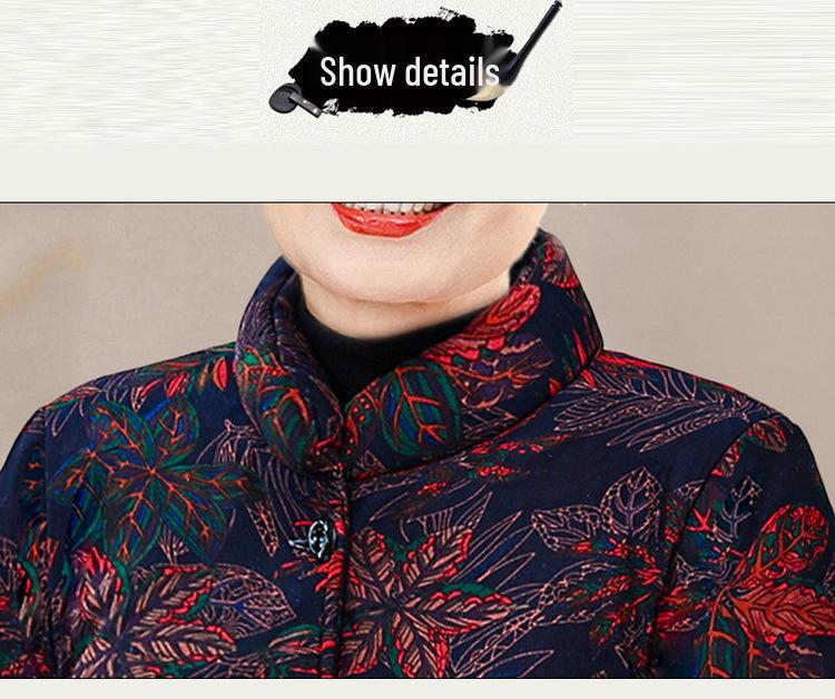 Elegant Winter Velvet-Cotton Jacket for Middle-Aged & Elderly Women