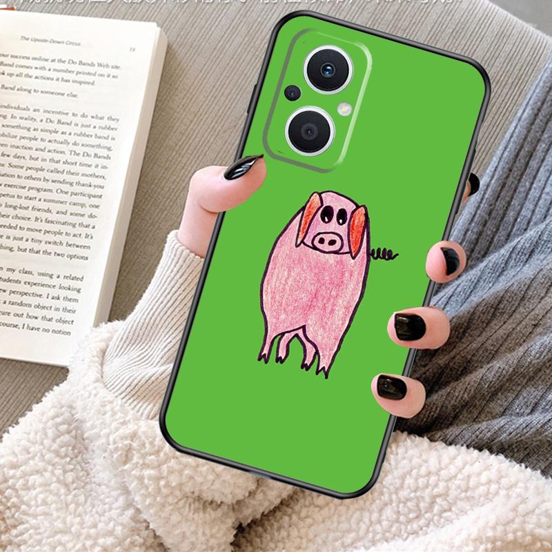 Cartoon Pig Case For OPPO Reno 12F 12 13 11 F 8T 7 8 10 Pro OPPO Find X8 X6 Pro X3 X5 Lite Cover Fundas