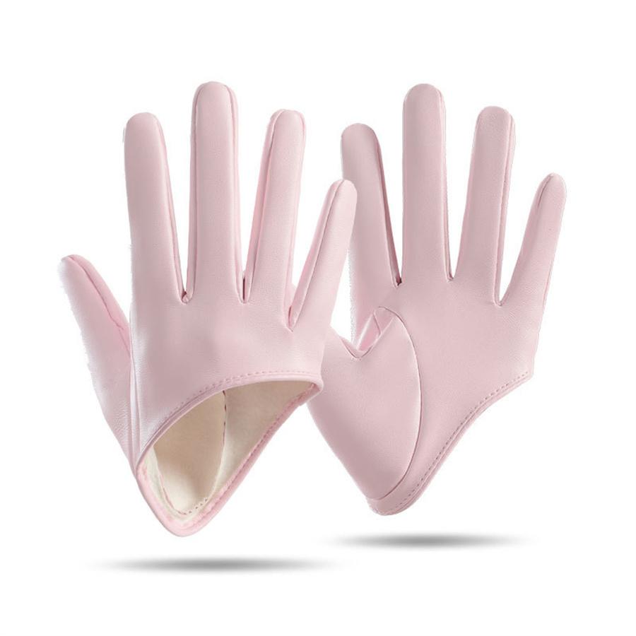 Half Palm Leather Gloves, Stylish Finger Gloves for Party, Wedding & Photography Cosplay & Driving