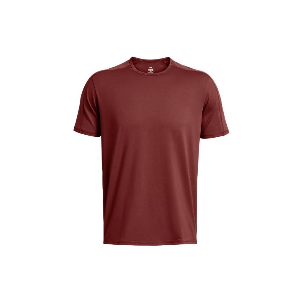 Under Armour Solid Color Casual Slim Fit Short Sleeve T-Shirt Men Tops Dark-Burgundy 1379670-688