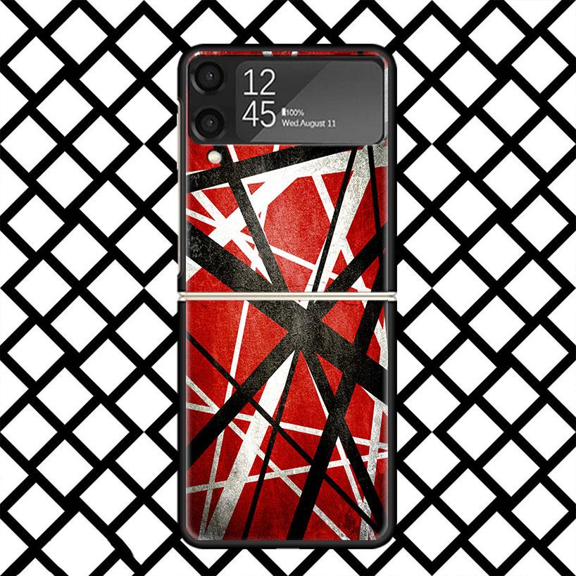 Eddie Van Halen Graphic Guitar Phone Case For Samsung Z Flip 7 6 5 4 3 Galaxy ZFLIP7 ZFlip6 5G Flip5 Flip4 Flip3 5g Black Hard C