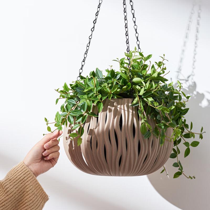 Outdoor Hanging Imitation Rattan Planter