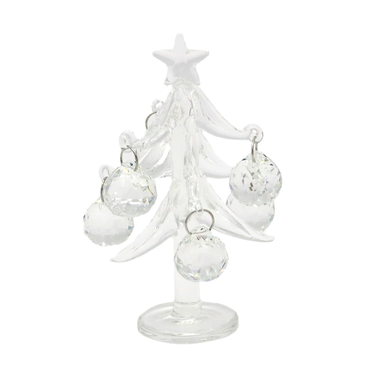 

Стеклянная квадратная стеклянная рождественская елка настольного размера хрустальный шар (чистый)