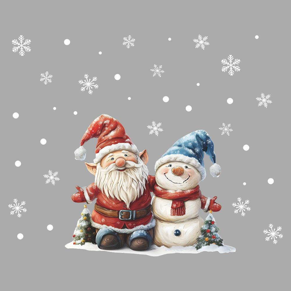Fun-f212 Christmas Holiday Snowmen Santa Claus Balcony Glass Window Beautify Decorative Window Stickers