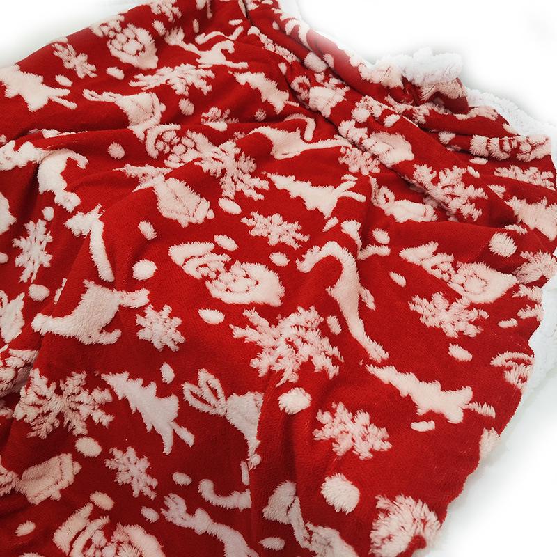 Doppellagige warme Flanell-Jacquarddecke für den Winter