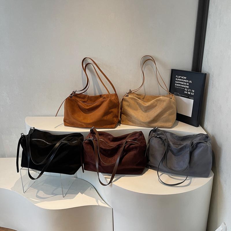 Tote Bag Large Capacity Suede Pillow Bag Women's Shoulder Crossbody Bag